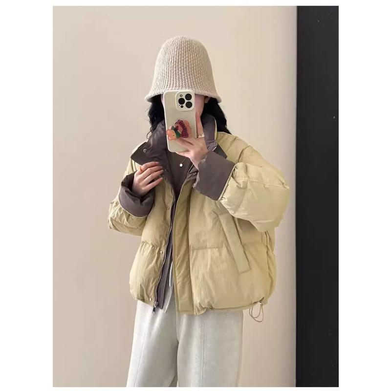 

Женская новая ветрозащитная легкая утолщенная пушистая теплая свободная высококачественная ткань повседневная спортивная хлебная одежда хлопковая одежда XL хаки