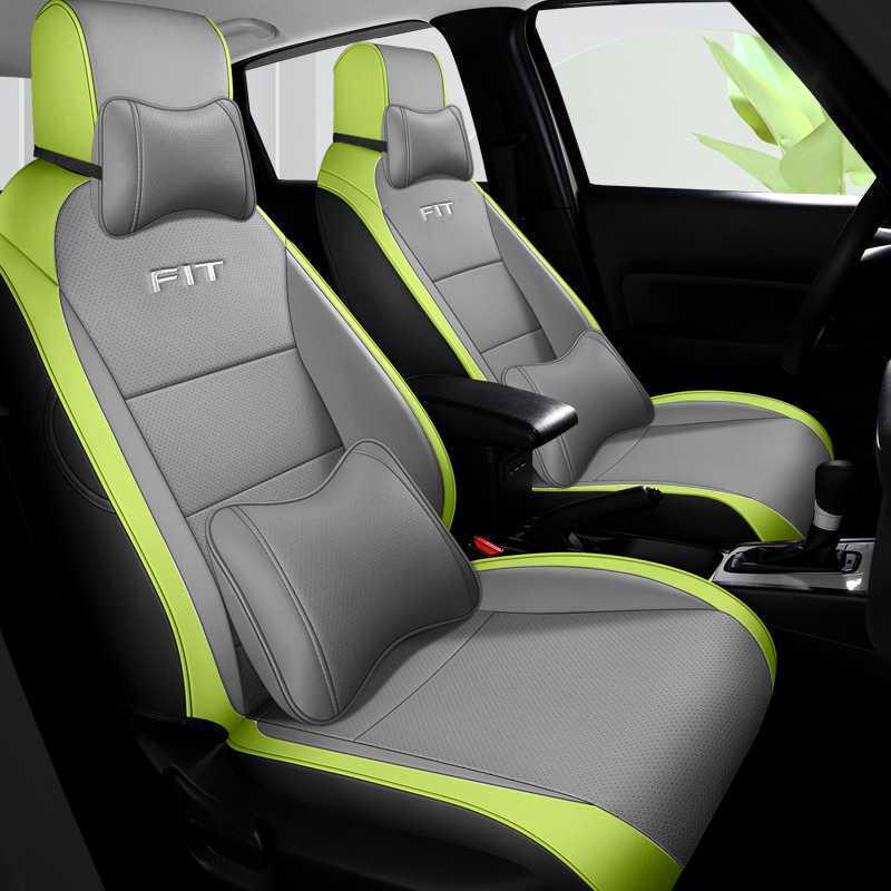 Honda Fit All-Season Full Coverage Car Seat Cover - Leather Design