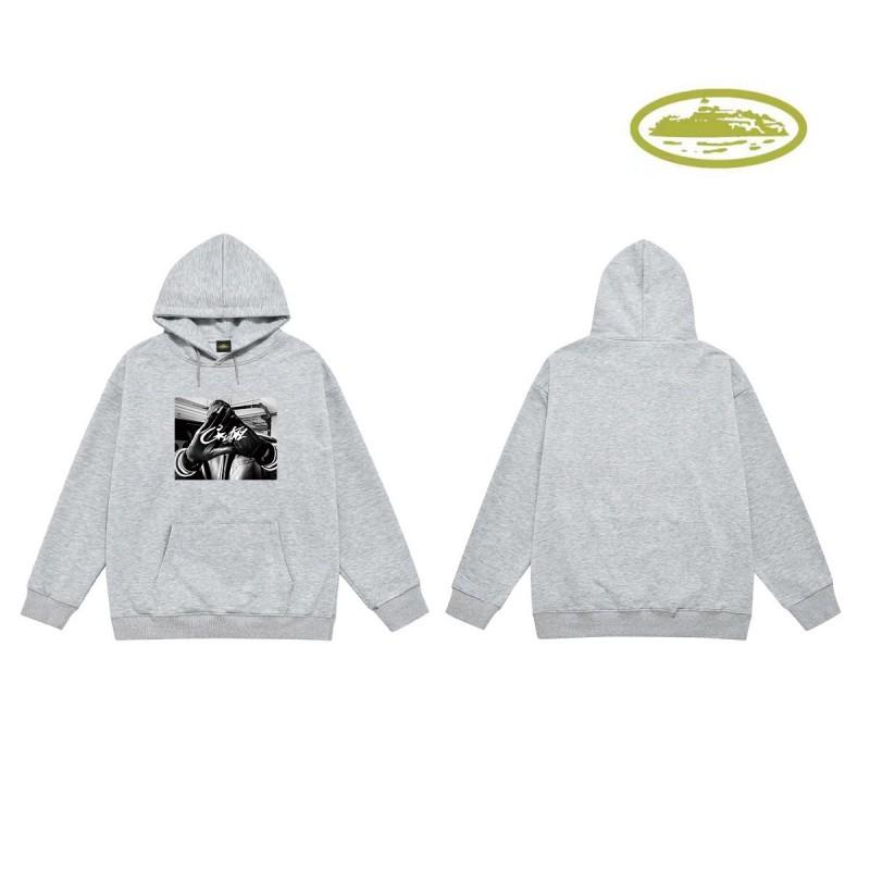 CORT Alcatraz Distressed Hoodie Men Streetwear Loose Fit Couple Sweatshirt Winter