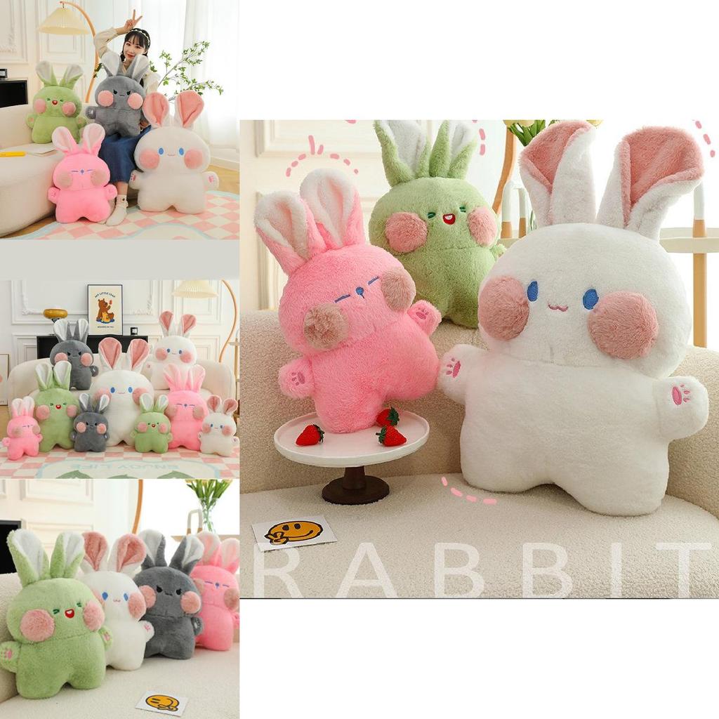 Adorable Plush Rabbit Pillow Doll Cute Bunny Stuffed Toy For Childrens Gifts