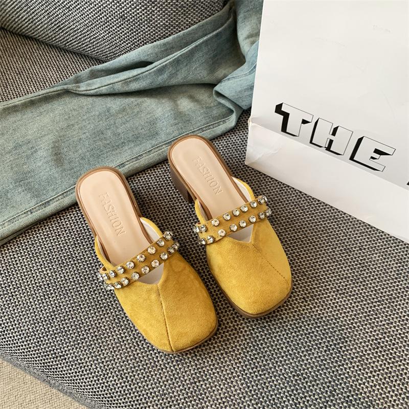 Fashion Versatile Slippers 2025 Spring and Summer New Fashion Casual Bag Head Half Slippers Light Mouth Temperament Cool Slippers