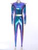 Women's Halloween Space Cadet Costume Long Sleeves Jumpsuit Dance Unitard for Rave Party