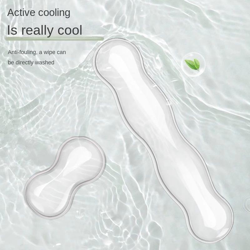 Mouse pad cu suport pentru încheietura mâinii, suport pentru tastatură, consolă de jocuri desktop transparentă din silicon antiderapant, suport pentru încheietura mâinii mouse-ului