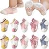 Baby Anti-Slip Socks 5 Pairs - Cotton Breathable Soft Socks for Toddlers 1-3 Years, Multicolor