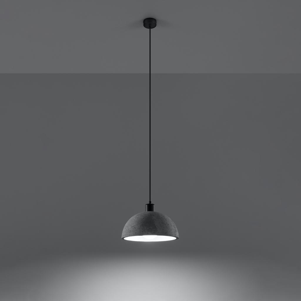 Lampa Wisząca Demino 1 E27 Szary Beton Lumilo 08.459.47
