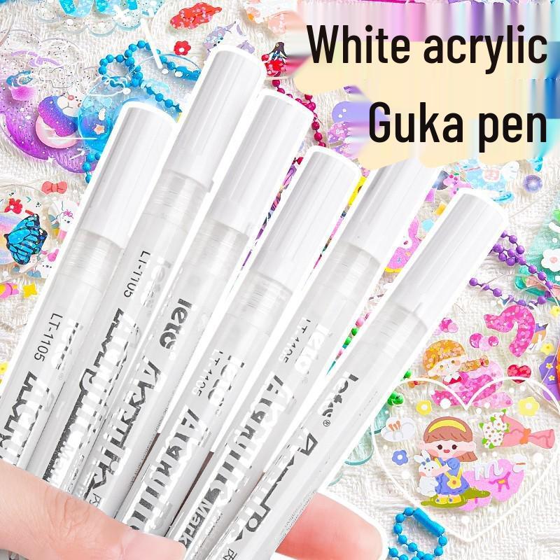 Letu Quick-Drying White Acrylic Marker Pen for Journaling and DIY Graffiti Use