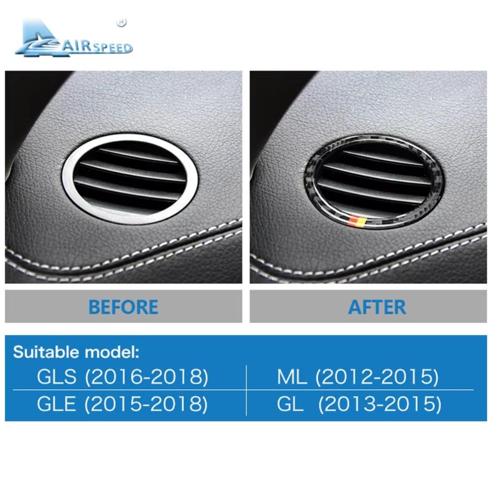 Accessories Carbon Fiber For Mercedes Benz GLS ML GLE GL Car Air Conditioning Outlet Vent Trim Stickers Car Styling Accs