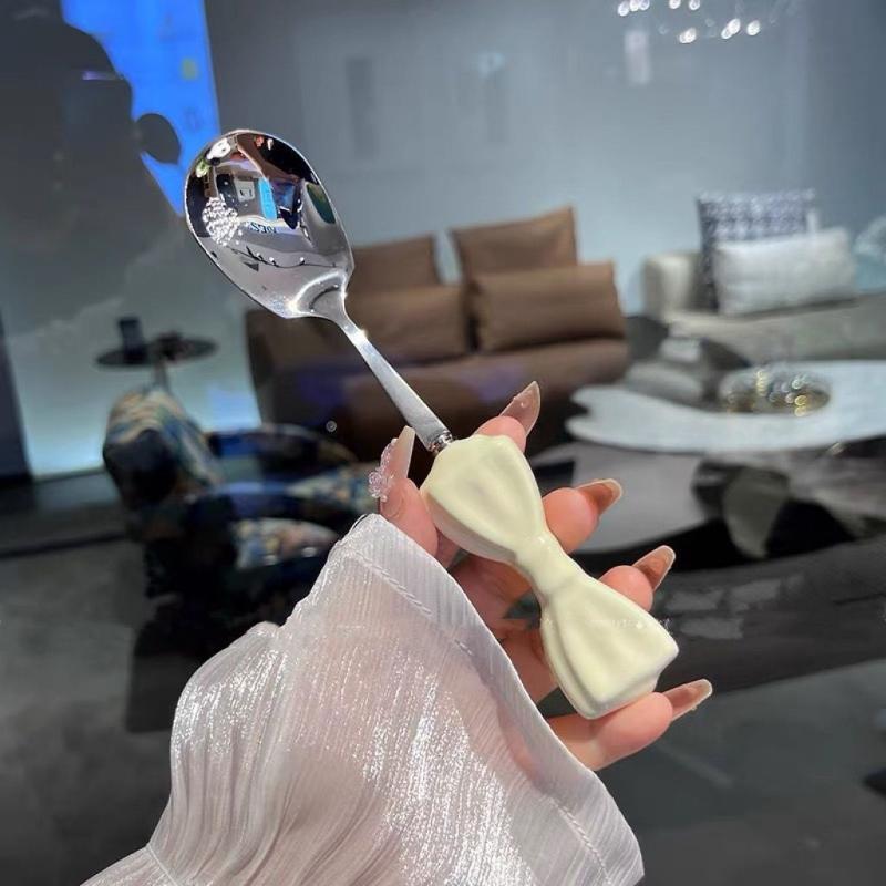 Geschirrset Tragbares Besteck Schleifenförmig Edelstahl Gabel Löffel Essstäbchen Tragbares Reisebesteck Mit Box