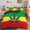 Maple Leaf Duvet Cover with Pillowcase KingQueen Size Colorful Striped Black Leaves Print Soft Polyester Quilt Cover