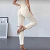 Women Pants Slim-Fit Straight Leg Nine-Point Length High Waist Tapered Dress Trousers with Pockets Business Casual Trousers