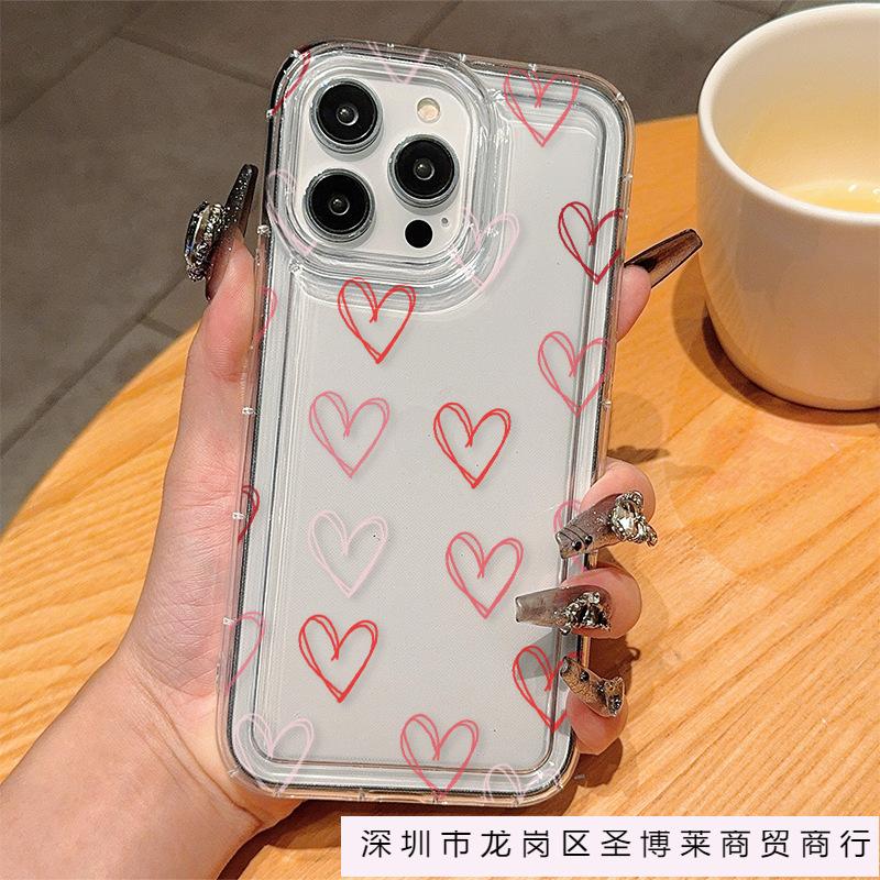 Korean Ins Love for iPhoneXR Apple 11/12/13/14/15/16 ProMax Mobile Phone Case