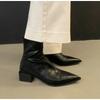Neuer Stil Herbst Damen Stiefeletten Schuhe Mode Spitzzehen Damen Kurze Stiefel Quadratische Niedrige Absätze Lässig Winter Damenschuhe