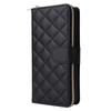 For iPhone 11 Case Leather Zipper Wallet Rhombus Phone Cover with Shoulder Lanyard