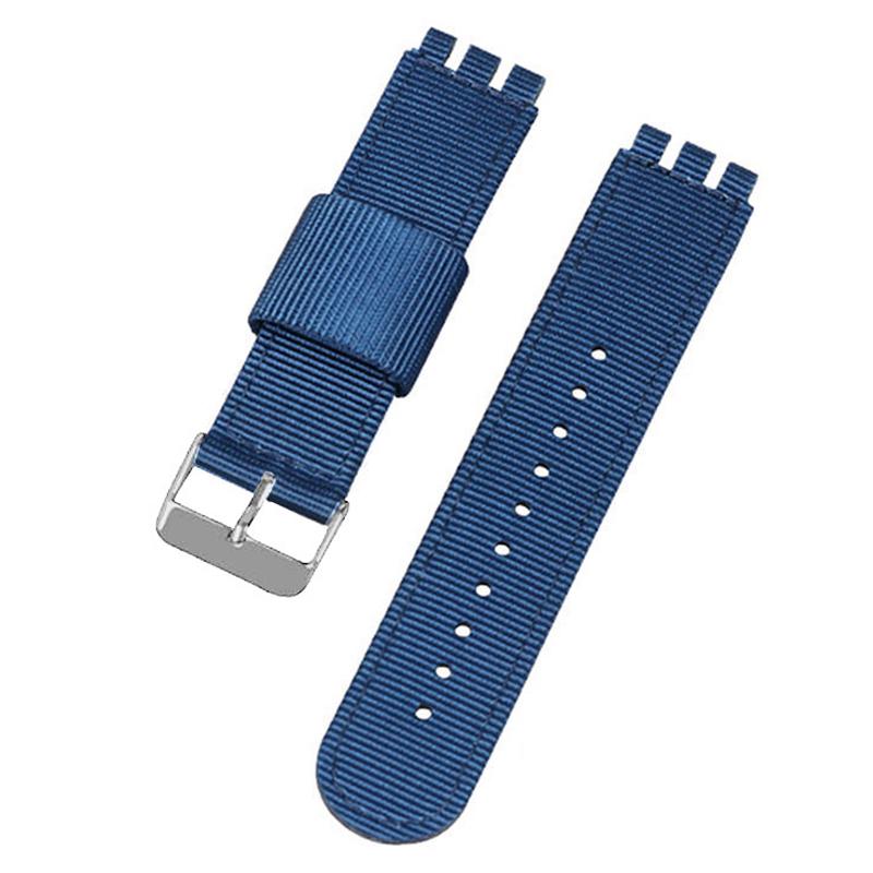 

Nylon Leather Wrist Strap for SWATCH Series Canvas Replacement Watchband 17mm 19mm 20mm Wristband Men Women Bracelet Accessories 19mm