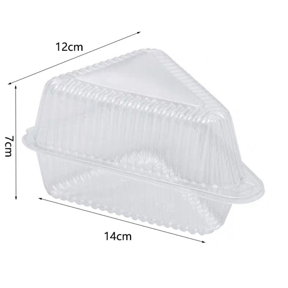 50pcs Plastic Cake Slice Boxes Clear Cheesecake Take Out Box Sandwich Packing Box  Commercial