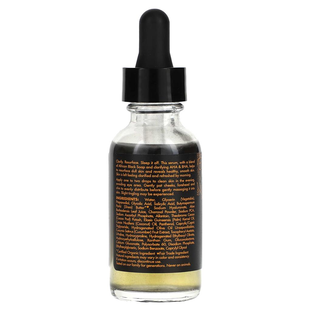 African Black Soap, Overnight Resurfacing Serum, with Aha/Bha, 30Ml (1Fl Oz)