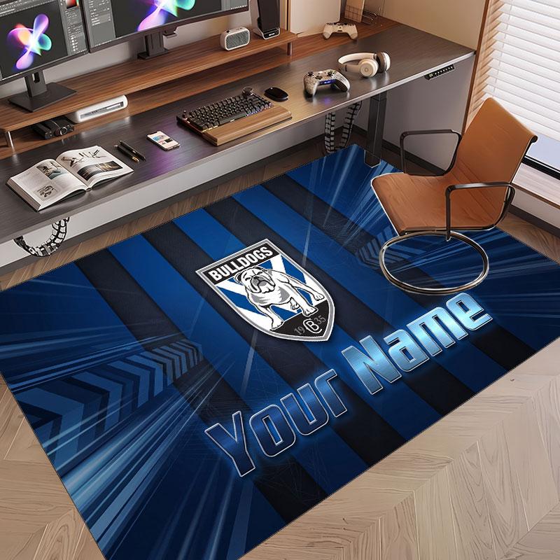 Custom Rug Canterbury-Bankstown Bulldogs Pattern Print Name Text Soft Non‑Slip Floor Carpet for Home Indoor Decoration