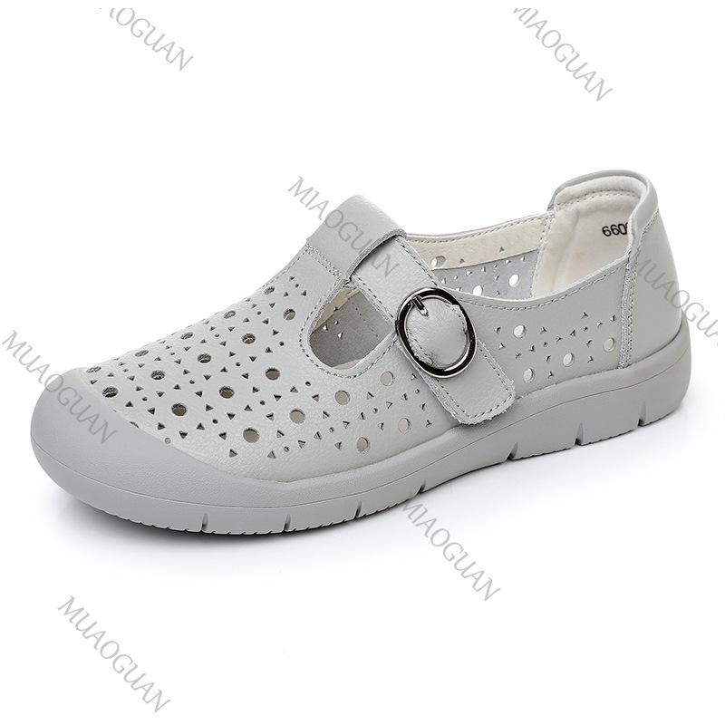 Fashion Retro Baotou Sandals Women Summer Outside Wear New Fashion Flat Bottom Shoes for Women Casual Breathable Hollow Female Moccasin