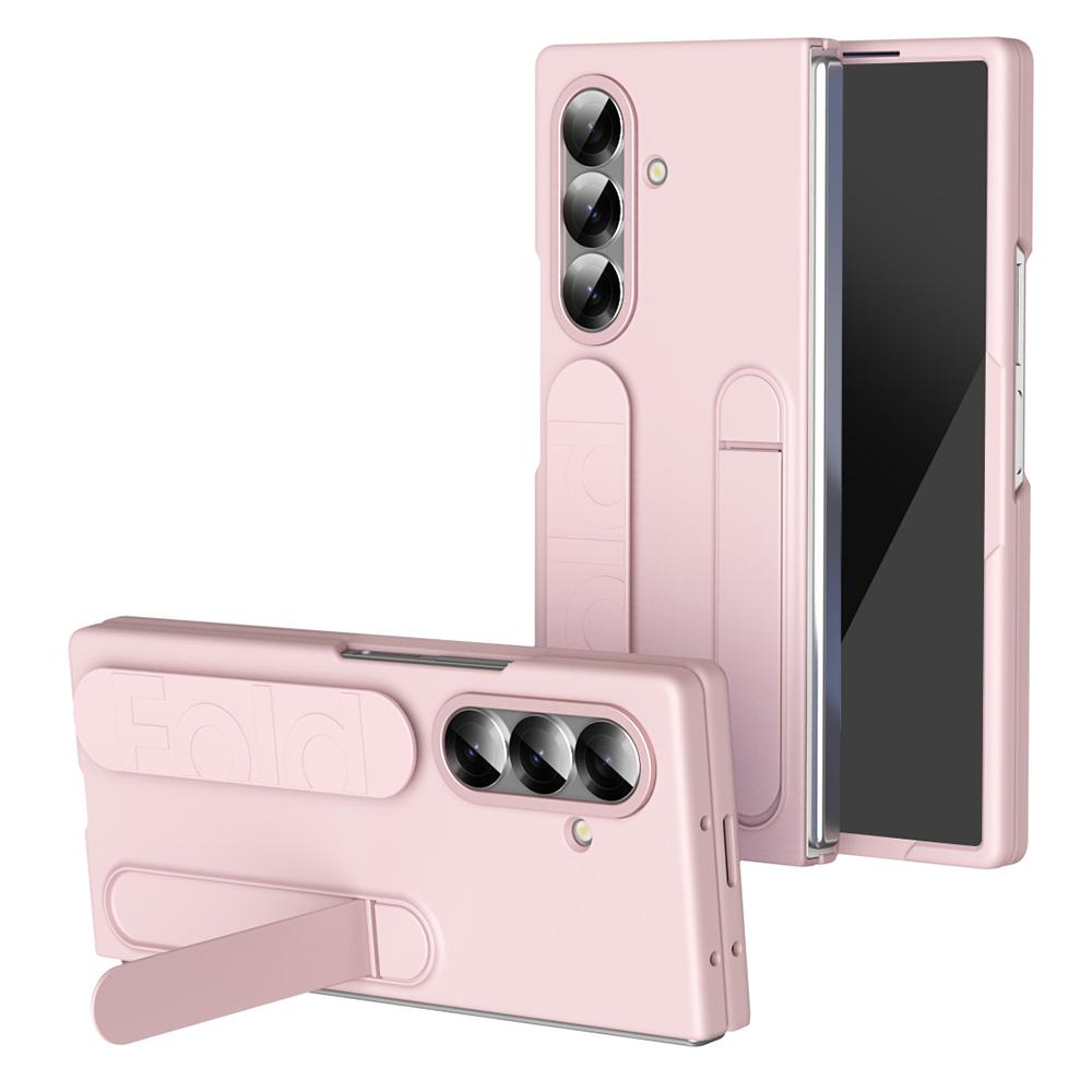 For Samsung Galaxy Z Fold7 5G Case with Tempered Glass Film Kickstand Wristband PC+Silicone Phone Cover