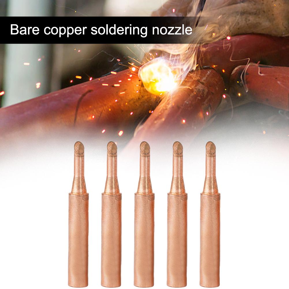 5Pcs 900M-T Pure Copper Soldering Iron Tips Kit Lead-Free Solder Tips Welding Head Electric Soldering Tool For Welding Equipment