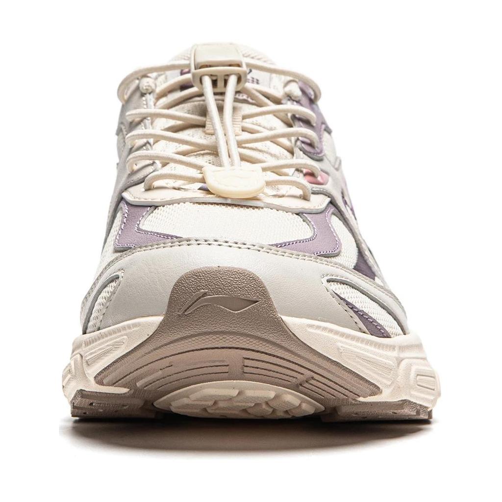 Li Ning Kids Shock Absorption Rebound Low Top Casual Shoes Kids Casual Shoes Beige Purple YKCU114-4