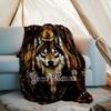 1PC Custom Name Wolf Spirit Dreamcatcher Outdooor Flannel Blankets Patterns Throw Blanket All-Season Soft Gift for Couch, Bed, Camping Gifts