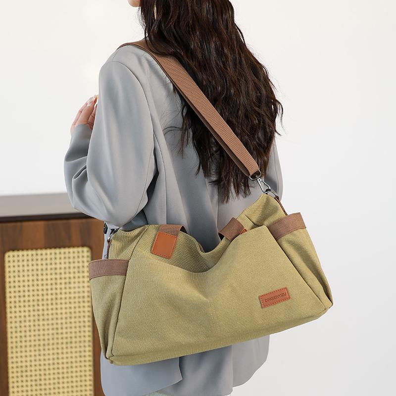 Women's Large Capacity Shoulder Bag Handbag Canvas Vintage Student Crossbody Bag