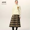 AMI Autumn and Winter New Gold and Silver Large Heart Alpaca Wool Blended Soft and Sticky Knitted Couple's High Neck Sweater