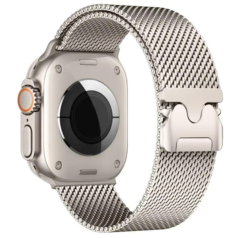 Milanese Loop Metal Strap for Apple Watch Band 49 46  45 44 42mm Stainless Steel Bracelet for IWatch Series Ultra 10 9 8 7 6 5 4