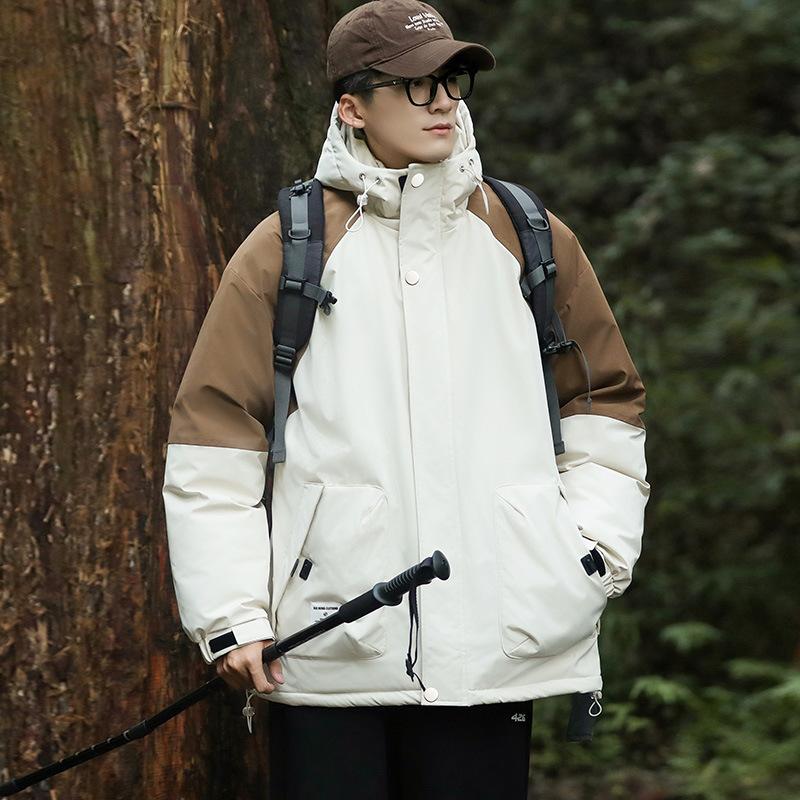 

Куртка-пуховик с капюшоном, цветная белая куртка на утином пуху, большой размер, свободная, водонепроницаемая зимняя куртка 4XL