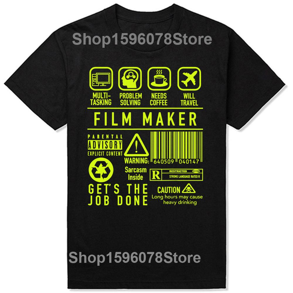 Funny Film Maker T Shirts Graphic Cotton Streetwear Short Sleeve Birthday Gifts Movie Director Filming Filmmaker T-shirt Men