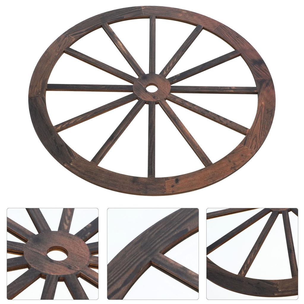 Ruota di Carro in Legno Decorazione da Parete Stile Semplice Rustico Casa Ufficio Giardino Decorazione da Appendere Decorazione da Parete Ruota di Carro