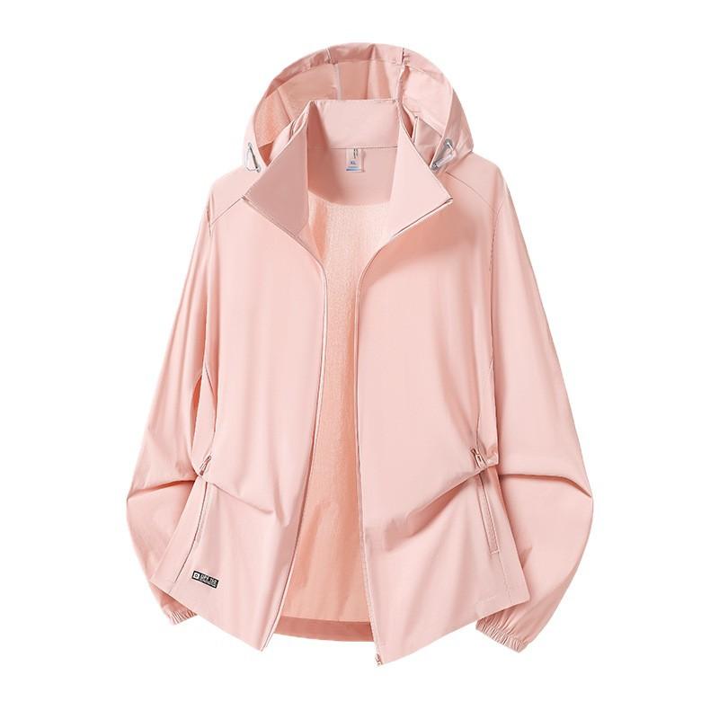 UPF10 + New Sunscreen Clothing for Men and Women Loose and Quick-drying Ice Silk Jacket Outdoor UV Protection Light Skin Clothing for Women
