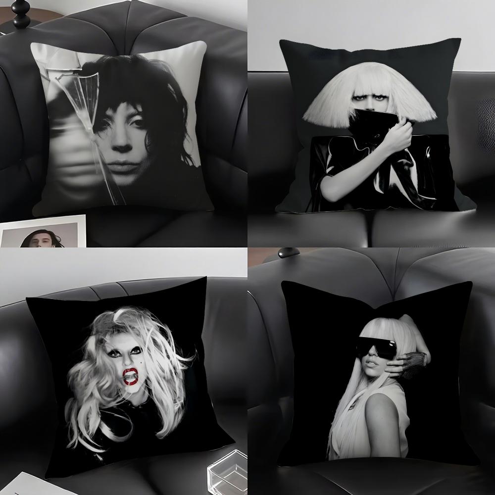 LLady GagaA Singer Cushion Cover Pillowcase Ultra Soft Skin Friendly Fabric Cloud Like Comfort Concealed Zipper