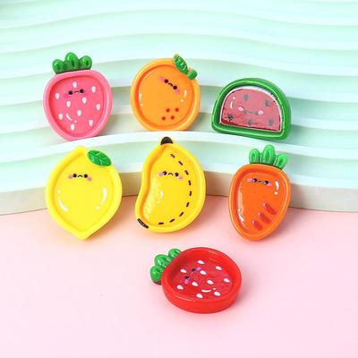 Cartoon Candy Toy Resin Hair & Jewelry Accessories - Fruit Plate, Cream Glue, Keychain, Hair Clip.