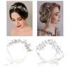Bridal Crystal Headband Exquisite Flower Leaf Design Soft Ribbon Headpiece for Wedding Birthday Part