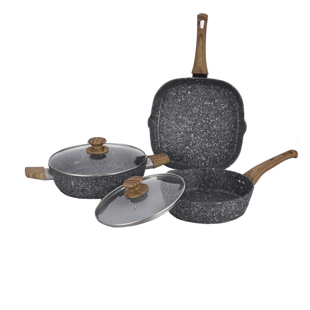 

High Quality Practical Restaurant No Oil Frying Pan Granite Pattern Pan Frying Multi Electric Frying Pan With Lid темно-сірий