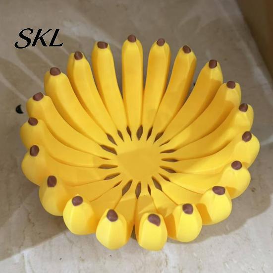 Fröhliches Küchenaccessoire 3D-gedruckte bananenförmige Aufbewahrungsschale, Bananen-Fruchtschalenhalter, Modern für dekoratives Tablett Küche, Esstisch