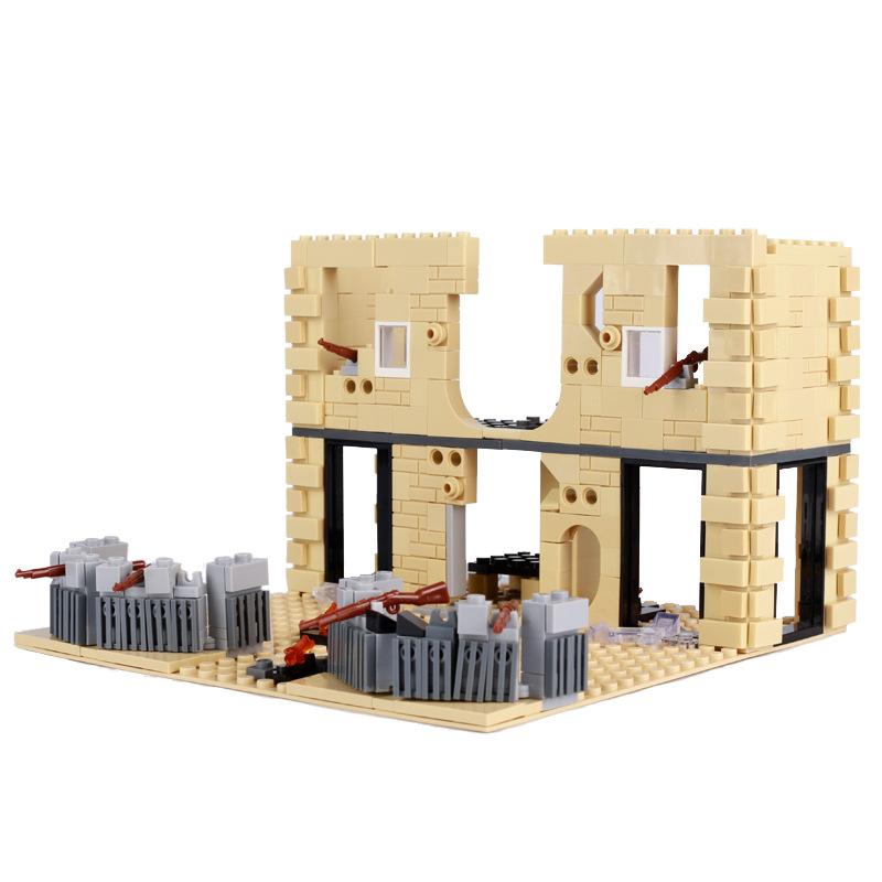 Toys Model Military Accessories Model WW2 Building Blocks Battlefield Blockhouse Sentry Tower Command Post Bunker Gift