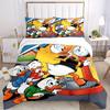 3pcs Weighing Donald Duck and Nephew Quilt Cover Set (1 Quilt Cover + 2 Pillowcases Without Pillow Core), High-Definition Printing for Home and D