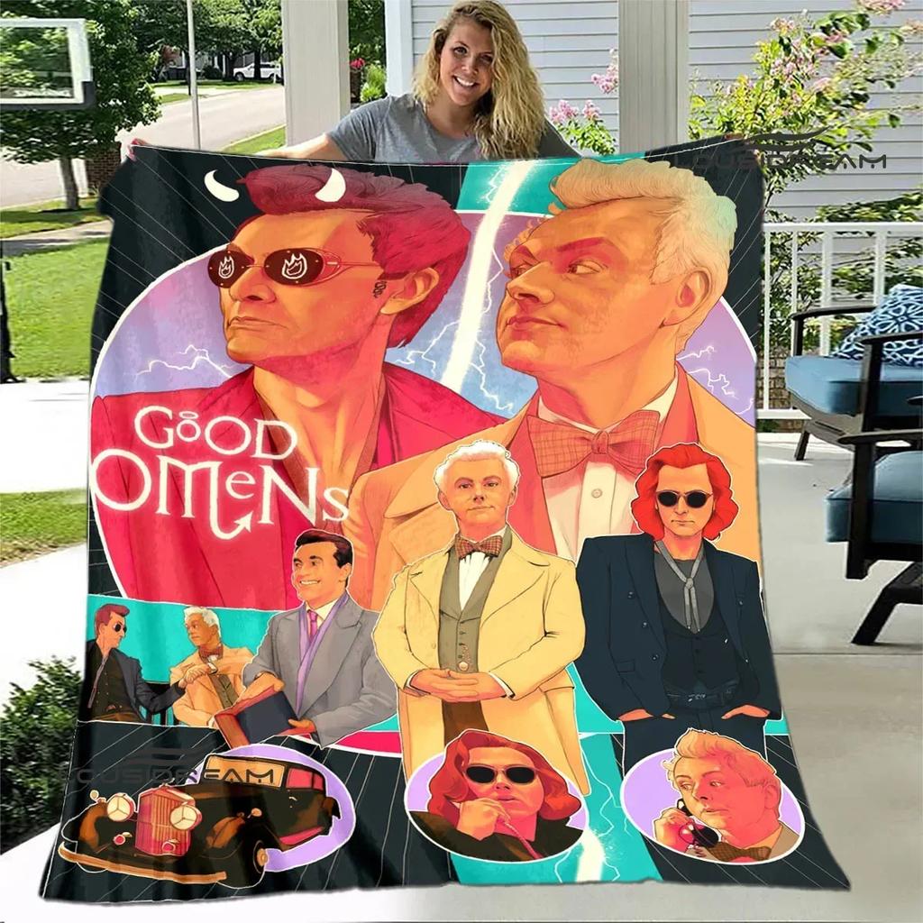 Good Omens Film Gedruckte Decke Kinder Warme Decke Flanell Weiche Bequeme Decke Haus Reise Decke Geburtstagsgeschenk