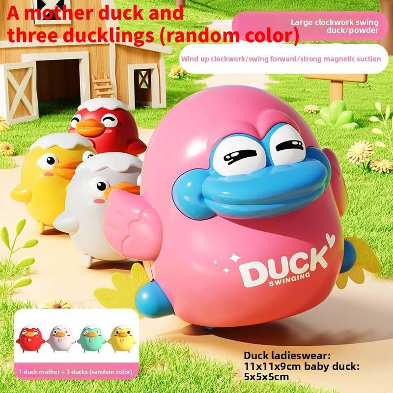 Baby Toy Mechanical Wind Up Duck With Magnet Sway For Toddler Gift And Educational Play