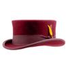 Versatile Solid Color Wool Top Hat Bow Webbing Decorative Felt Hat Flat Top Crimped Wool Top Hat