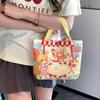 Canvas Tote Bag Cute Storage Bag Large Capacity Mini Handbags Portable Cartoon Print Lunch Bag