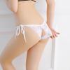 Sexy Women Lace Soft See Through Self Tie Crotchless Briefs G-string Underwear