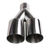 Car  Stainless Steel Muffler Tip Y Shape Double Exit Exhaust Pipe Mufflers Universal Fits exhaust pipes with a diameter of 63mm