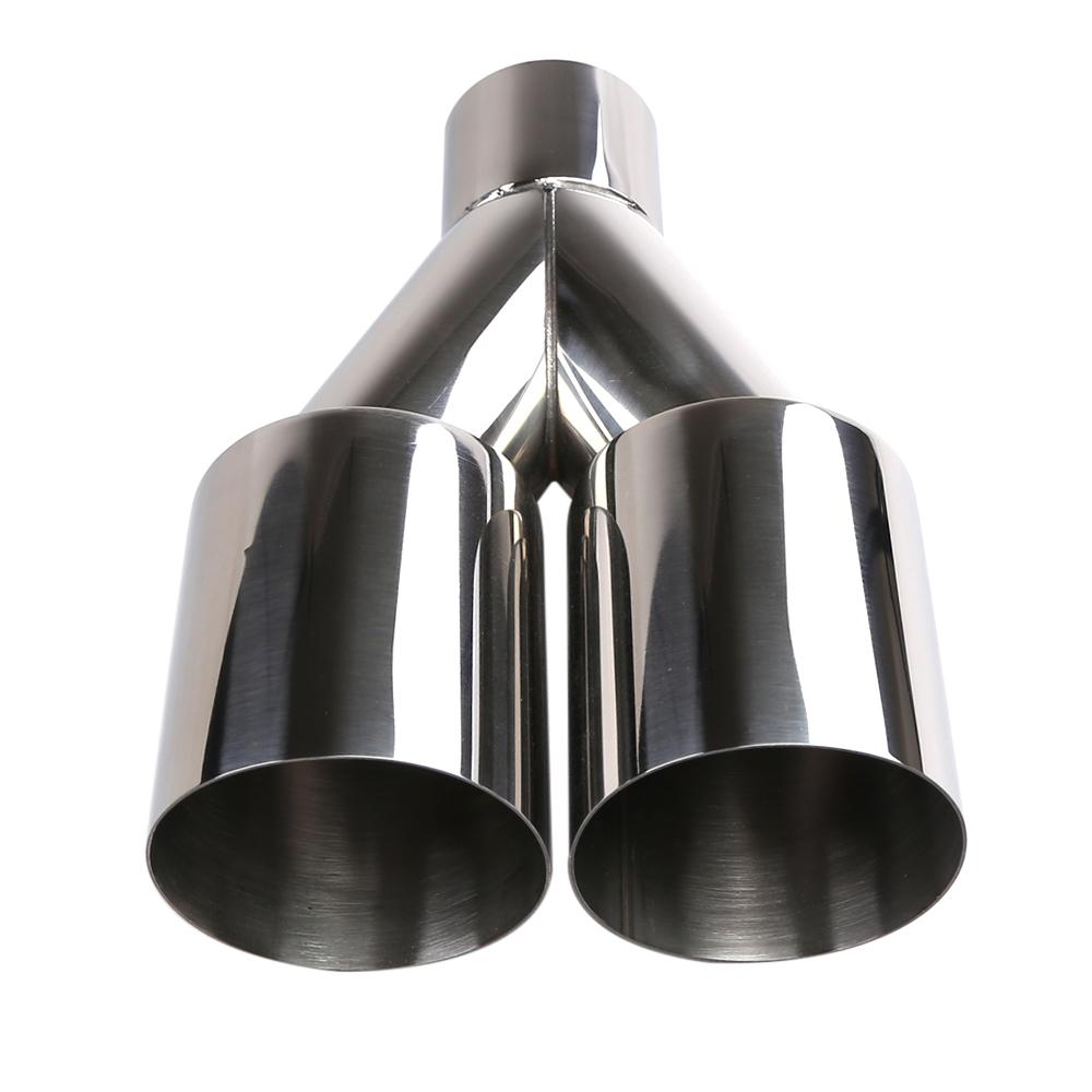 Car Stainless Steel Muffler Tip Y Shape Double Exit Exhaust Pipe Mufflers Universal Fits exhaust pipes with a diameter of 63mm