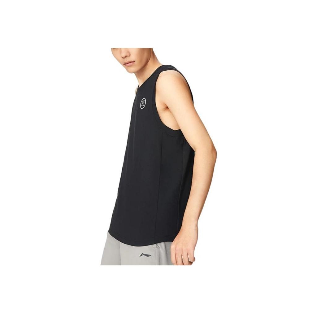 Li Ning Wade Series SS22 Solid Color Crew Neck Pullover Vest Men Tops Black AVSS031-1