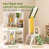 Foldable 4 in 1 Toddler Slide with Climber, Basketball Hoop, Storage Space and Basketball for Ages 1-3 Years, Cream