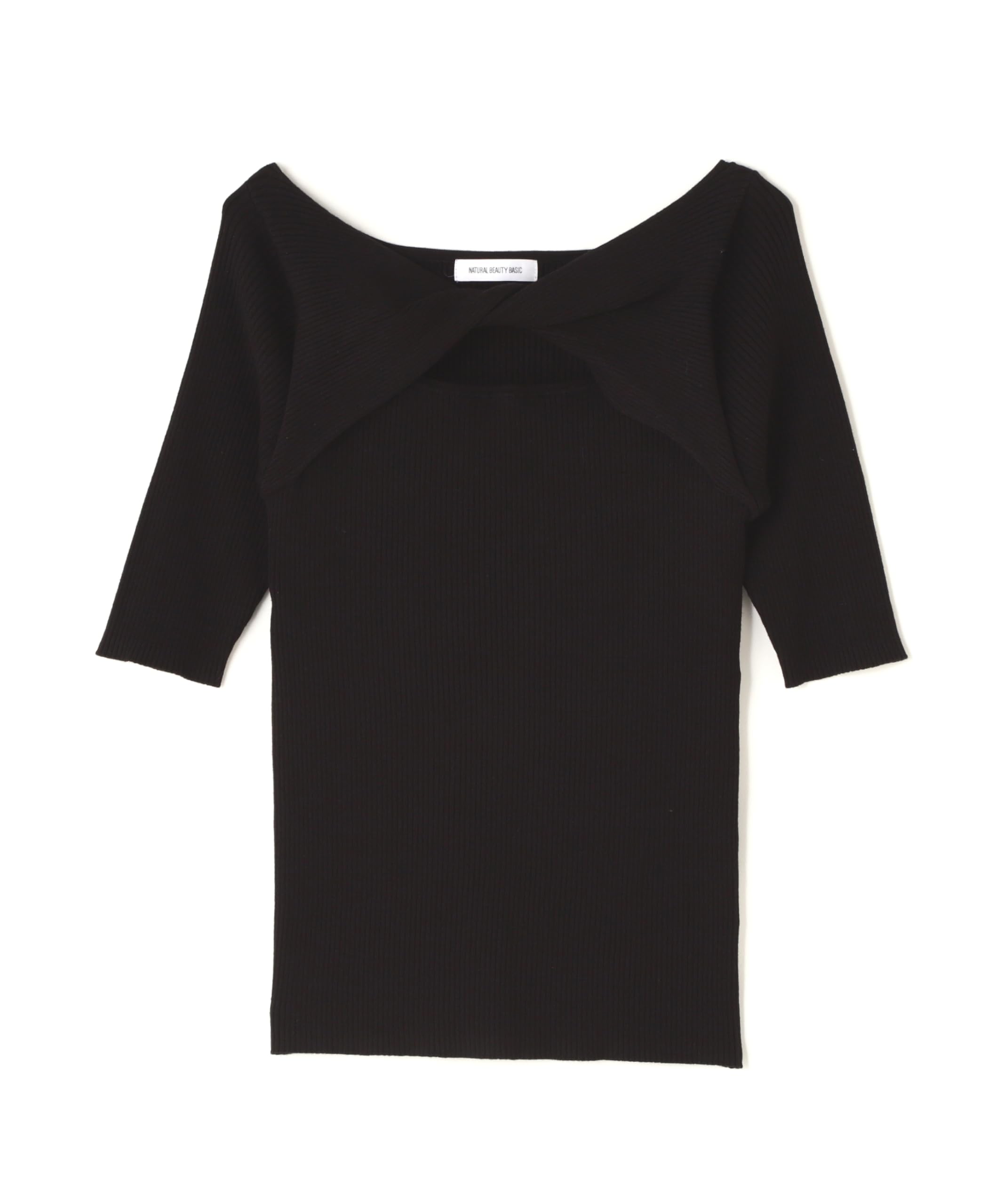 

Женский свитер Natural Beauty Basic черного цвета с фактурной вязкой в рубчик чёрный